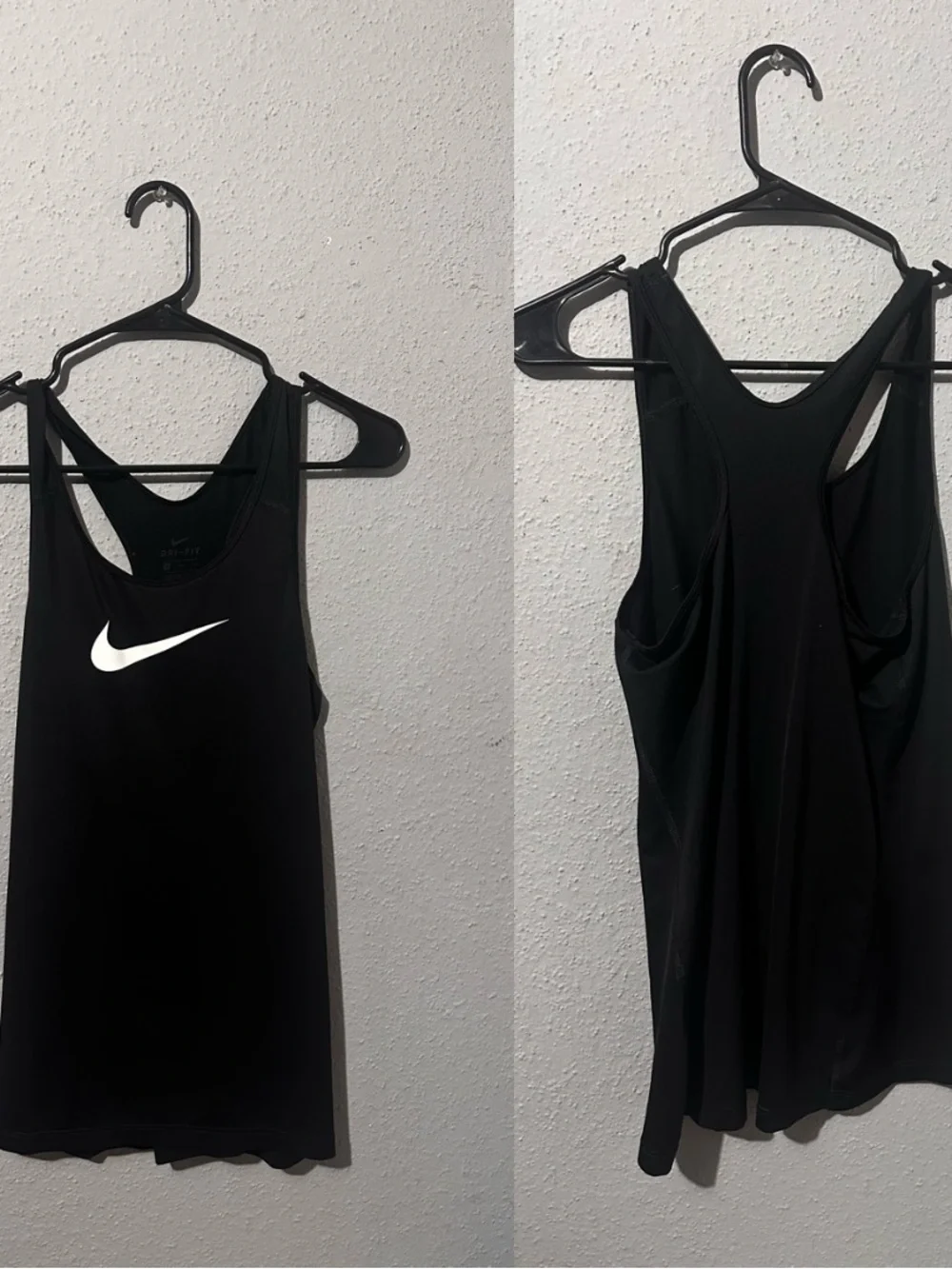 Nike Black Racerback Training Tank with White Swoosh